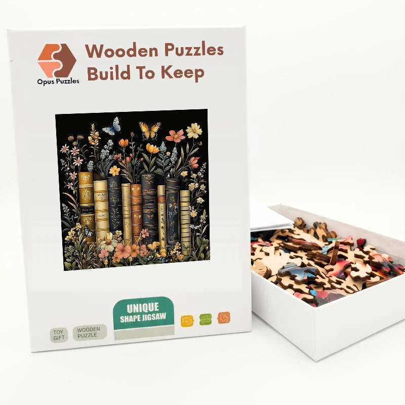 Book Garden Bouquet Wooden Puzzle – packaged wooden puzzle gift box