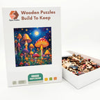 Moonlit Mushroom Grove Wooden Puzzle – packaged wooden puzzle gift box