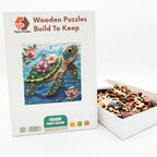 Floral Bead Sea Turtle Wooden Puzzle – packaged wooden puzzle gift box