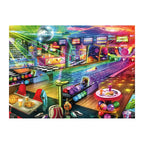 Cosmic Bowling Alley round wooden puzzle