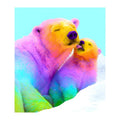 Rainbow Polar Bears round wooden puzzle