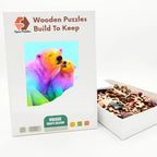 Rainbow Polar Bears Wooden Puzzle – packaged wooden puzzle gift box