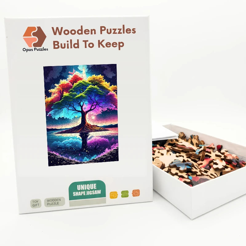 Tree Of Life Reflection Wooden Puzzle – packaged wooden puzzle gift box
