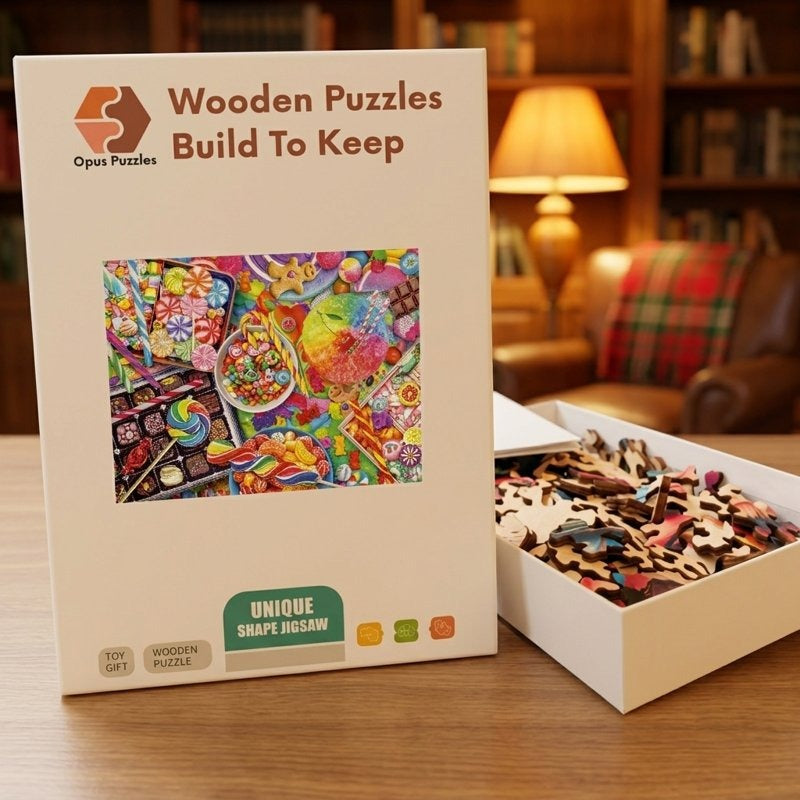 Candy Shop Spread Wooden Puzzle – packaged wooden puzzle gift box