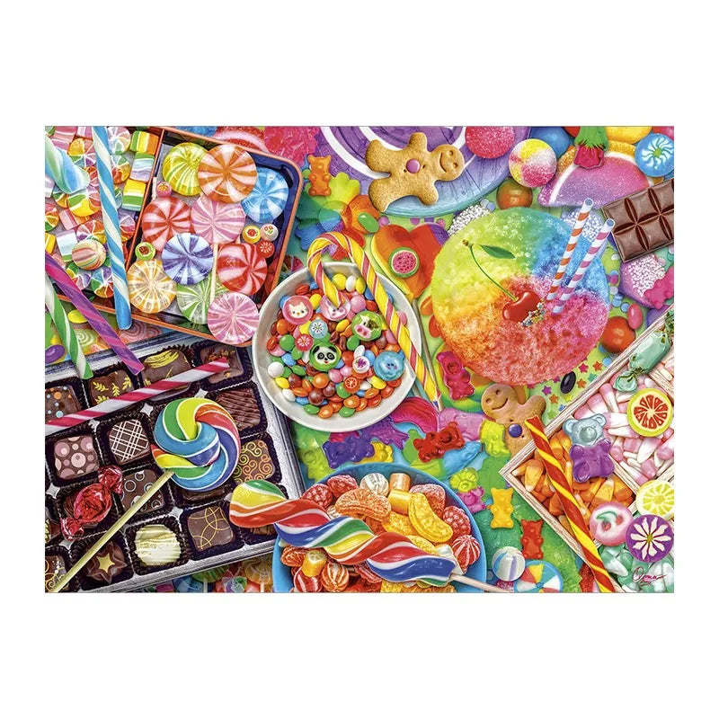 Candy Shop Spread round wooden puzzle