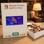 Cosmic Deer And Whale Wooden Puzzle – packaged wooden puzzle gift box