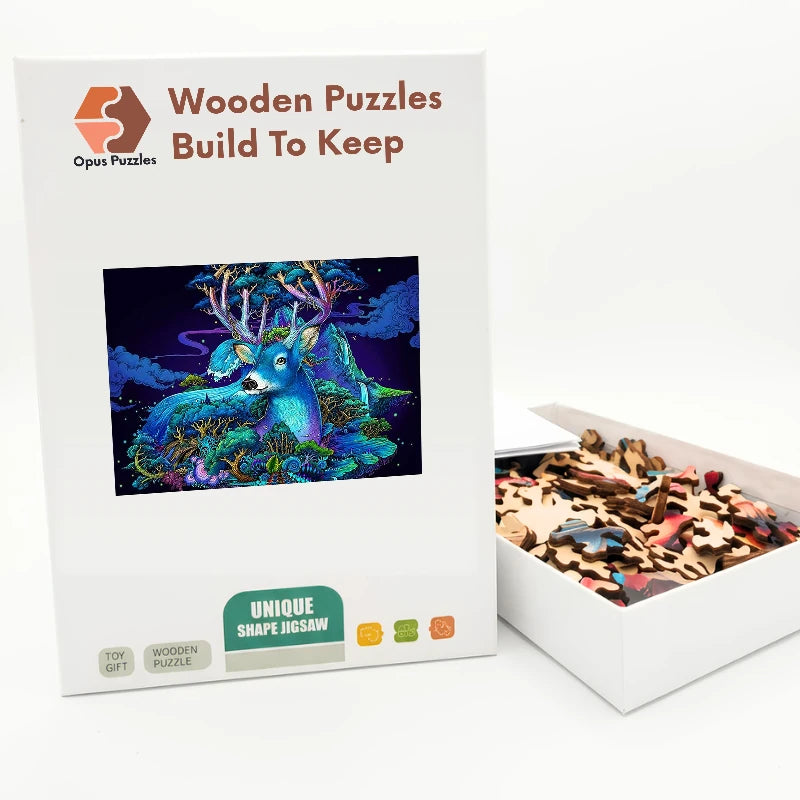 Forest Spirit Stag Wooden Puzzle – packaged wooden puzzle gift box