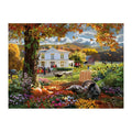 Autumn Farmhouse Welcome round wooden puzzle