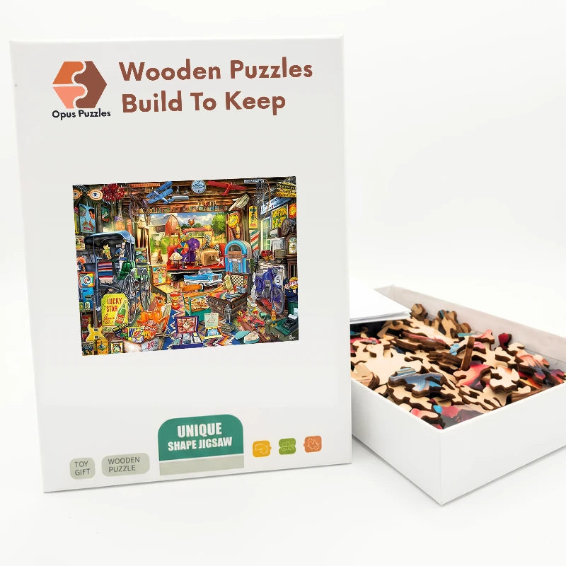 Vintage Garage Finds Wooden Puzzle – packaged wooden puzzle gift box