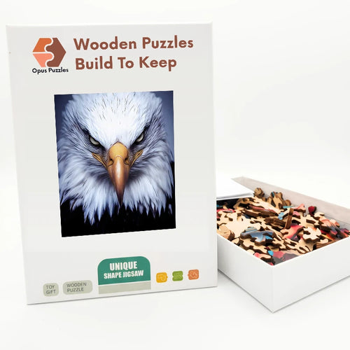 Bald Eagle Stare Wooden Puzzle – packaged wooden puzzle gift box
