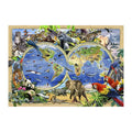 World Animal Atlas round wooden puzzle