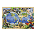 World Animal Atlas round wooden puzzle