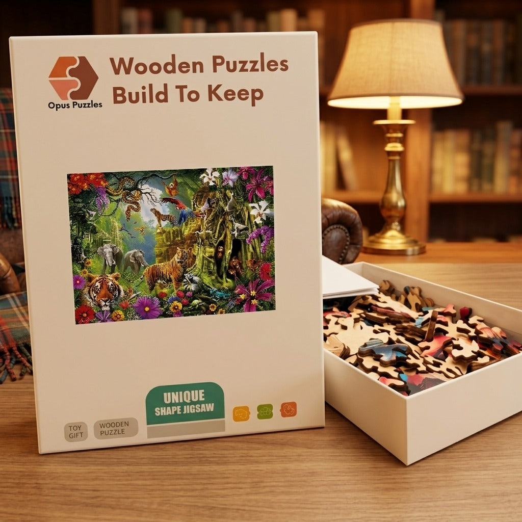 Hidden Tiger Temple Wooden Puzzle – packaged wooden puzzle gift box