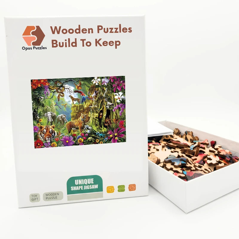 Hidden Tiger Temple Wooden Puzzle – packaged wooden puzzle gift box