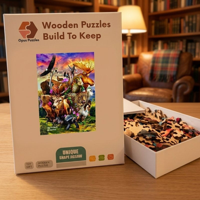 Brave Animal Kingdom Wooden Puzzle – packaged wooden puzzle gift box