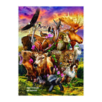 Brave Animal Kingdom round wooden puzzle