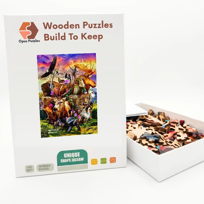 Brave Animal Kingdom Wooden Puzzle – packaged wooden puzzle gift box