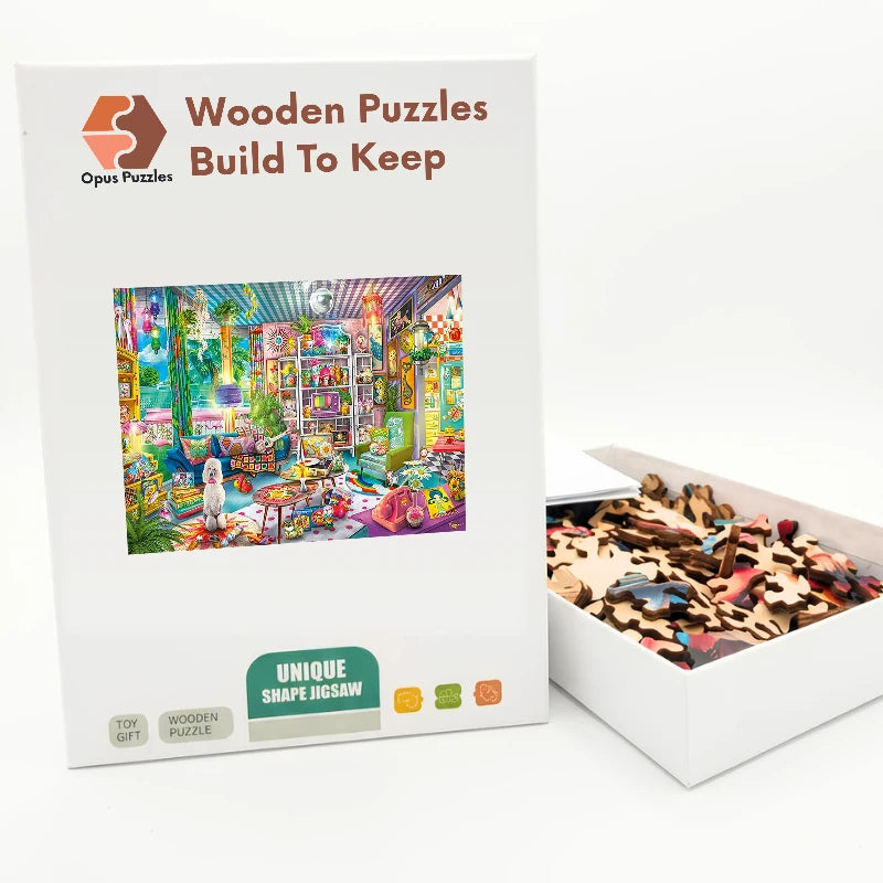 Maximalist Doll Room Wooden Puzzle – packaged wooden puzzle gift box
