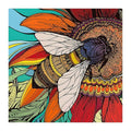 Folk Bee Bloom round wooden puzzle