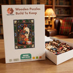 Tapestry Cat And Teacup Wooden Puzzle – packaged wooden puzzle gift box