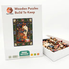 Tapestry Cat And Teacup Wooden Puzzle – packaged wooden puzzle gift box