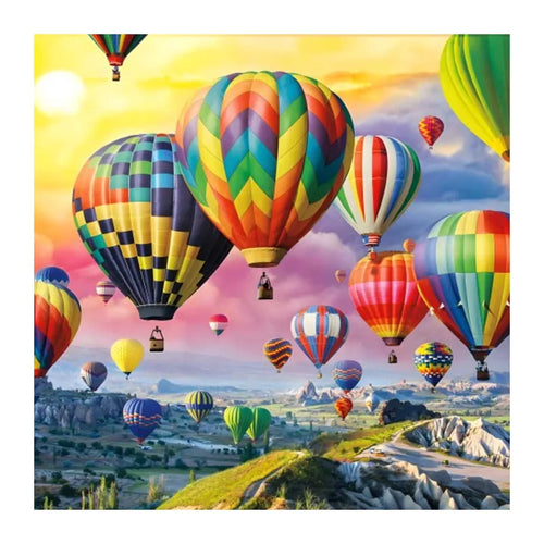 Cappadocia Balloon Sunrise round wooden puzzle