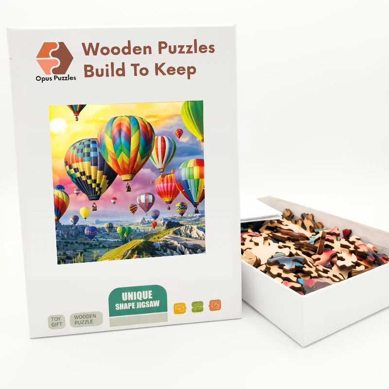 Cappadocia Balloon Sunrise Wooden Puzzle – packaged wooden puzzle gift box