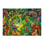 Rainforest Chameleon Garden round wooden puzzle