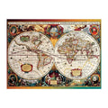 Antique World Map round wooden puzzle