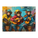 Reggae Monkey Band round wooden puzzle