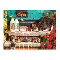 Milk Spill On The Porch round wooden puzzle