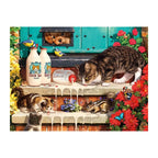 Milk Spill On The Porch round wooden puzzle