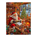 Santas Workshop Letters round wooden puzzle