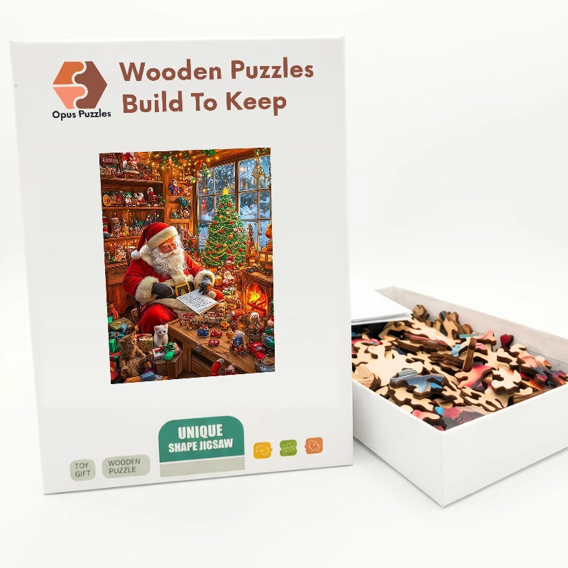 Santas Workshop Letters Wooden Puzzle – packaged wooden puzzle gift box