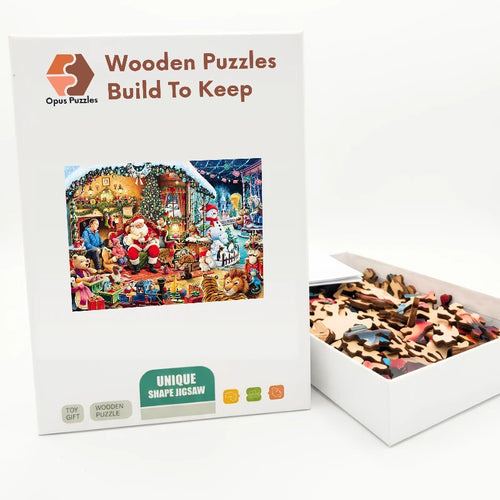 Christmas Eve Living Room Wooden Puzzle – packaged wooden puzzle gift box