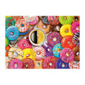 Donut And Coffee Party round wooden puzzle