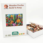 Desert Cactus Bloom Wooden Puzzle – packaged wooden puzzle gift box