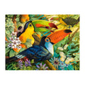 Toucans In Passion Vine round wooden puzzle