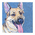 German Shepherd Portrait round wooden puzzle
