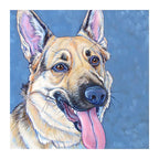 German Shepherd Portrait round wooden puzzle