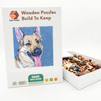 German Shepherd Portrait Wooden Puzzle – packaged wooden puzzle gift box