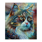 Mosaic Maine Coon round wooden puzzle