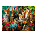 Greenhouse Kittens round wooden puzzle