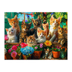 Greenhouse Kittens round wooden puzzle