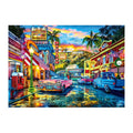 Hollywood Diner Sunset round wooden puzzle