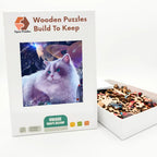 Cosmic Space Cat Wooden Puzzle – packaged wooden puzzle gift box