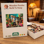 Puppy Doorstep Garden Wooden Puzzle – packaged wooden puzzle gift box