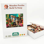 Puppy Doorstep Garden Wooden Puzzle – packaged wooden puzzle gift box