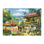 Homegrown Farm Stand round wooden puzzle