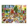 Yard Sale Saturday round wooden puzzle